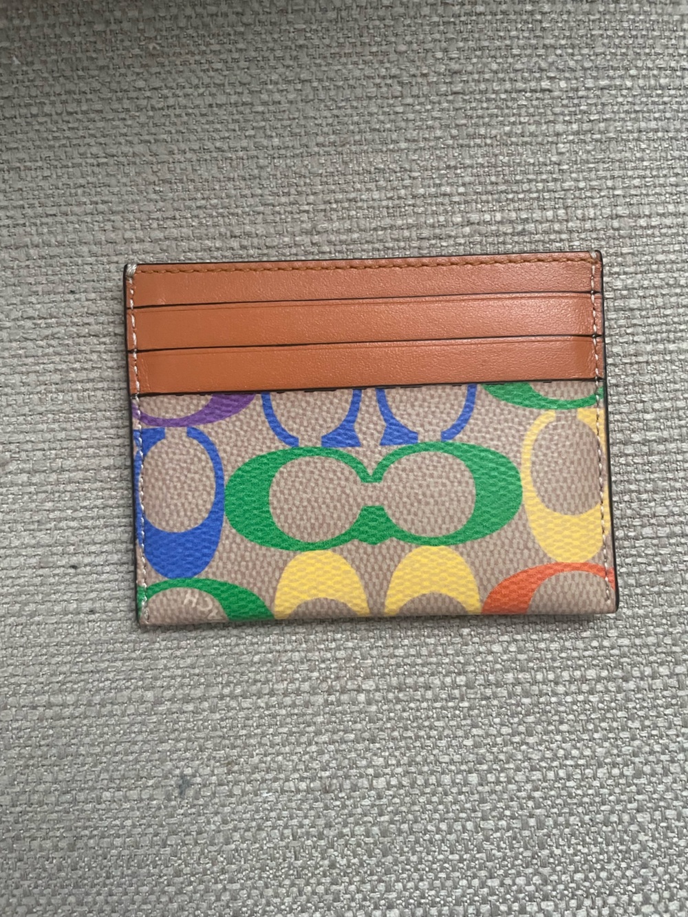 Coach Card Case in Signature Canvas Colour Rainbow